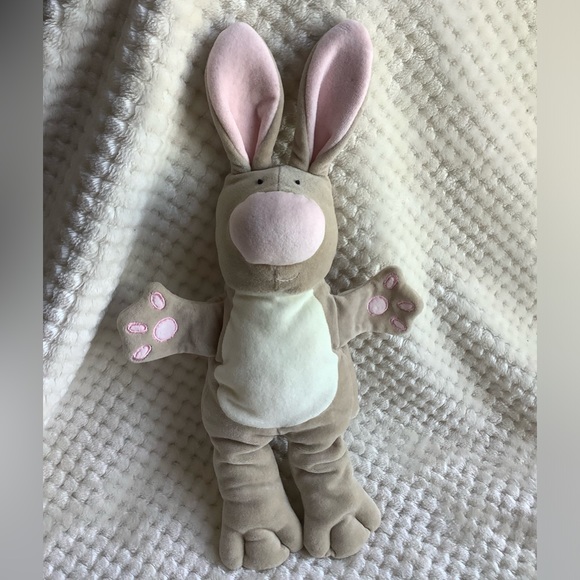 MANHATTAN TOY Plush Bunny Rabbit Hand Puppet Stuffed Animal Toy - Picture 1 of 11